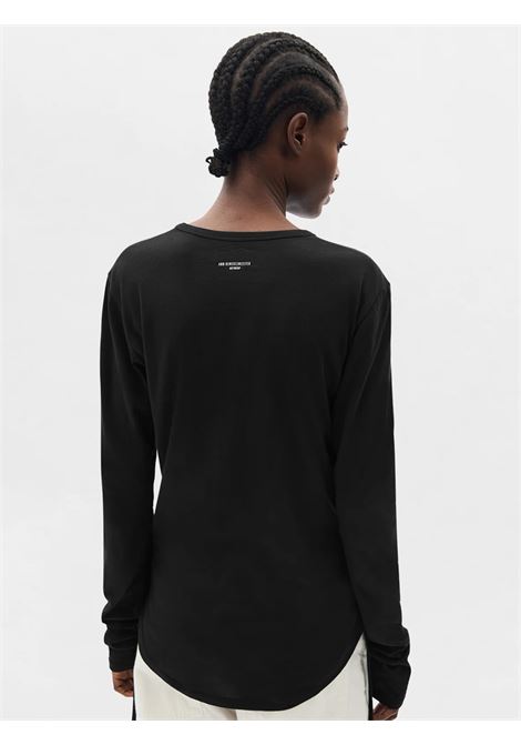 t-shirt do wrinkled cropped ls donna nera ANN DEMEULEMEESTER | B0013925 FA206099
